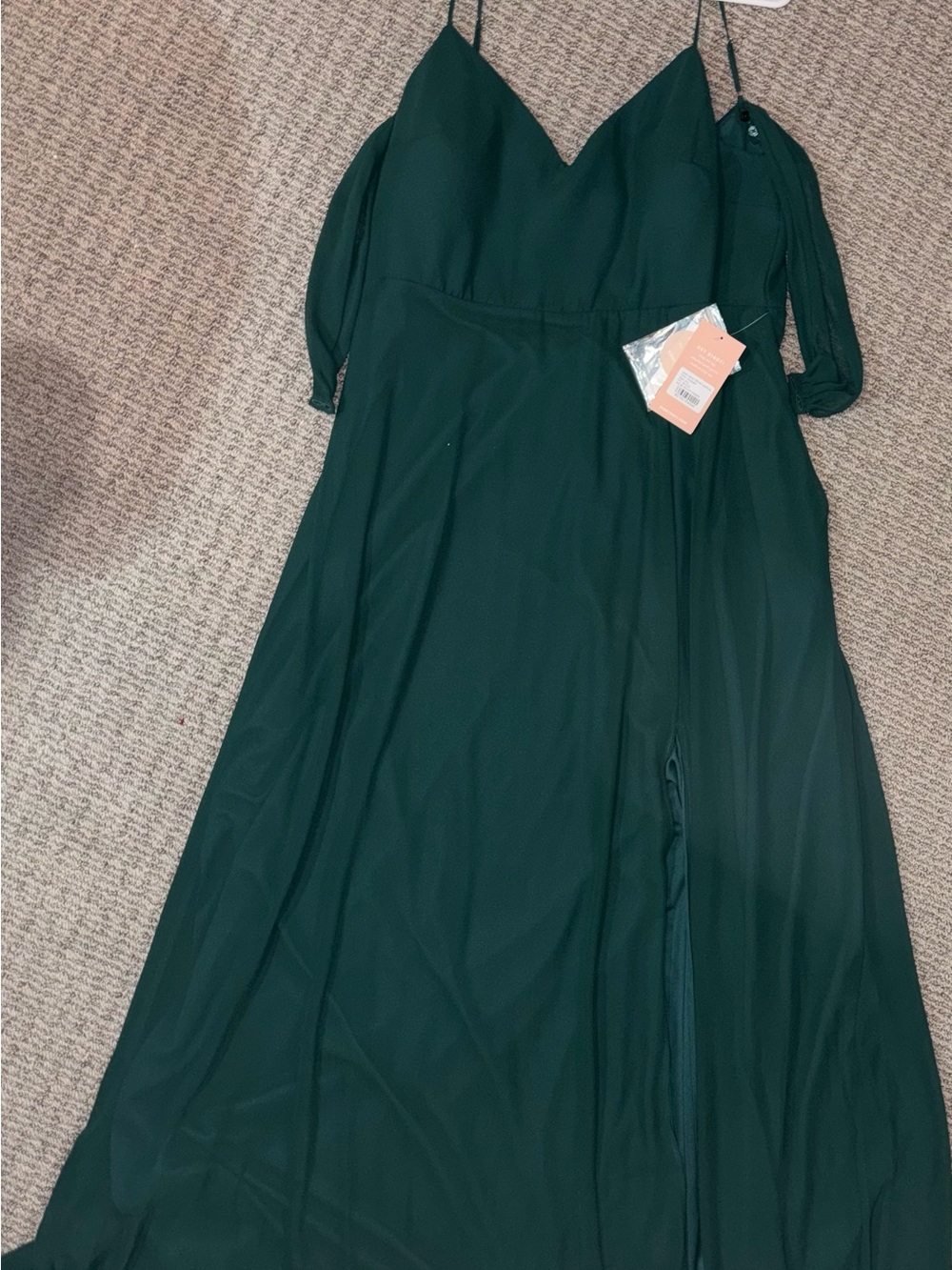 Birdy Grey Dark Green Spaghetti Strap Maxi Dress - NWT